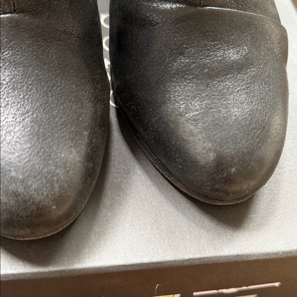 rag & bone Black Leather Ankle Booties with Folded Shaft - Picture 3 of 5